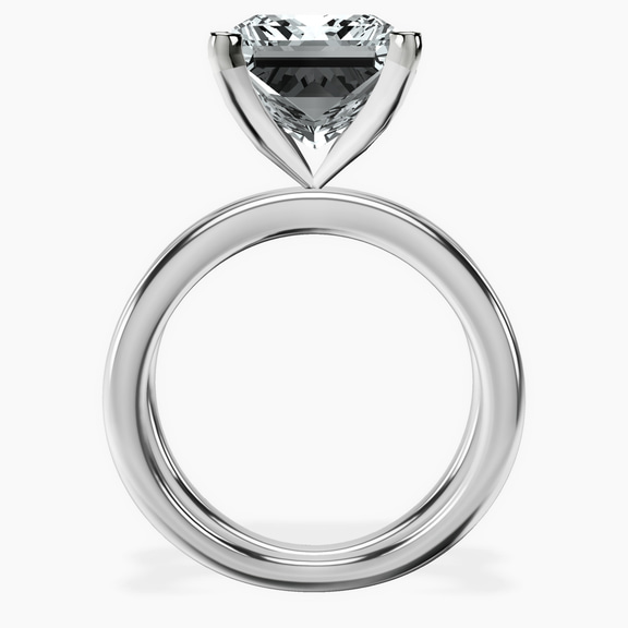 14kt White Gold Stella Criss Cross Solitaire Lab Diamond Ring side right image one