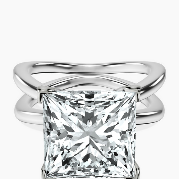 14kt White Gold Stella Criss Cross Solitaire Lab Diamond Ring front image