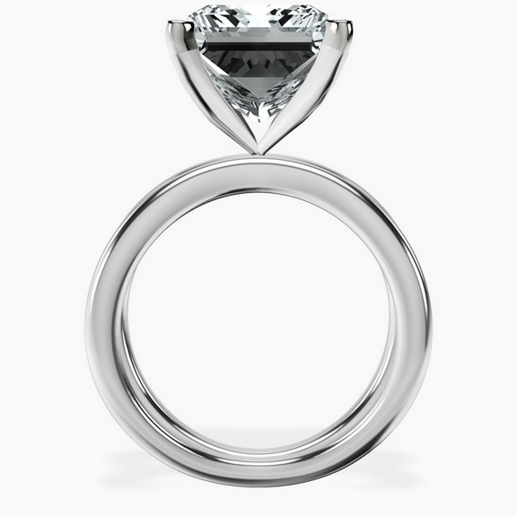 14kt White Gold Stella Criss Cross Solitaire Lab Diamond Ring side right image one