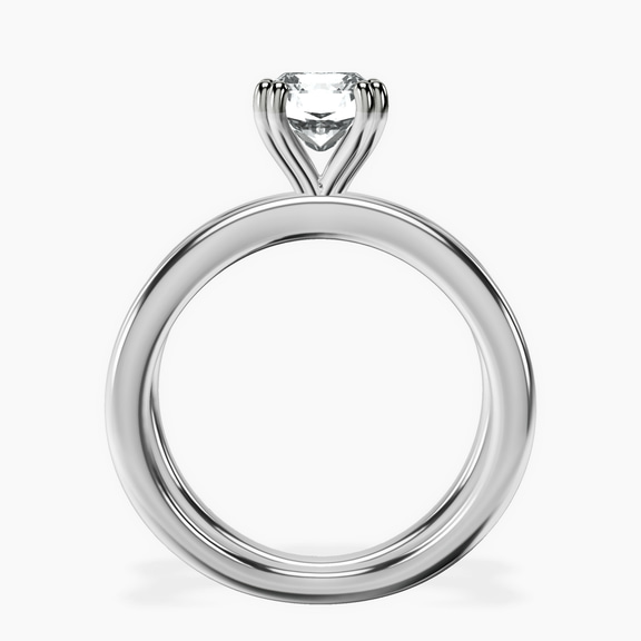 14kt White Gold Stella Criss Cross Solitaire Lab Diamond Ring side right image one