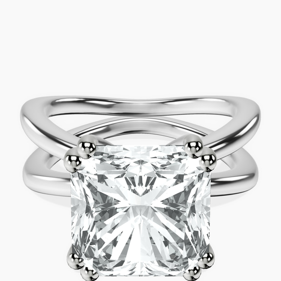 14kt White Gold Stella Criss Cross Solitaire Lab Diamond Ring front image