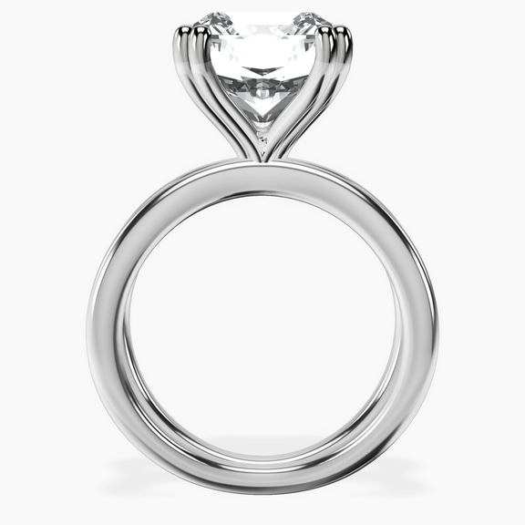 14kt White Gold Stella Criss Cross Solitaire Lab Diamond Ring side right image one