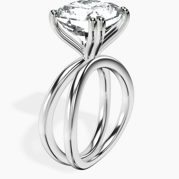 14kt White Gold Stella Criss Cross Solitaire Lab Diamond Ring standing product image one