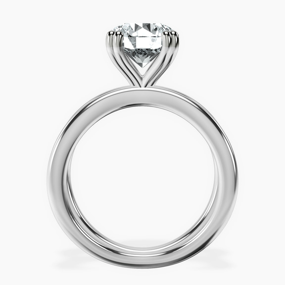 14kt White Gold Stella Criss Cross Solitaire Lab Diamond Ring side right image one