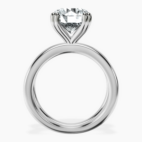 14kt White Gold Stella Criss Cross Solitaire Lab Diamond Ring side right image one