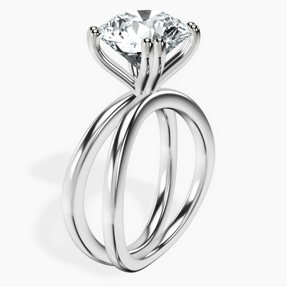 14kt White Gold Stella Criss Cross Solitaire Lab Diamond Ring standing product image one