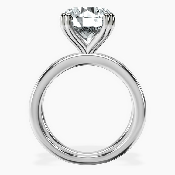 14kt White Gold Stella Criss Cross Solitaire Lab Diamond Ring side right image one