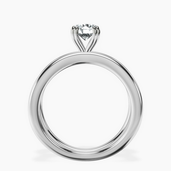 14kt White Gold Stella Criss Cross Solitaire Lab Diamond Ring side right image one