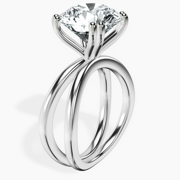 14kt White Gold Stella Criss Cross Solitaire Lab Diamond Ring standing product image one