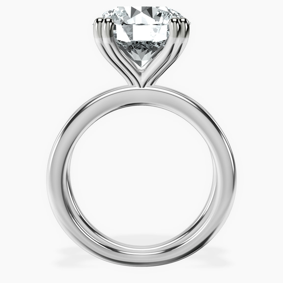 14kt White Gold Stella Criss Cross Solitaire Lab Diamond Ring side right image one