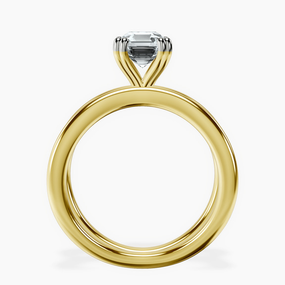 18kt Yellow Gold Stella Criss Cross Solitaire Lab Diamond Ring side right image one