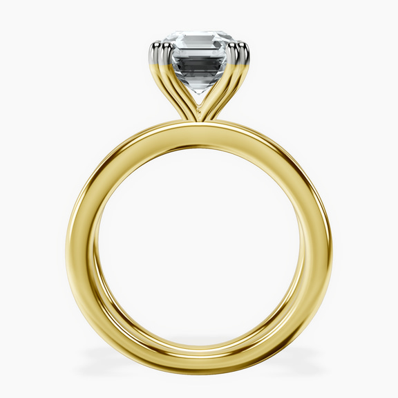 10kt Yellow Gold Stella Criss Cross Solitaire Lab Diamond Ring side right image one