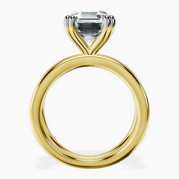 10kt Yellow Gold Stella Criss Cross Solitaire Lab Diamond Ring side right image one