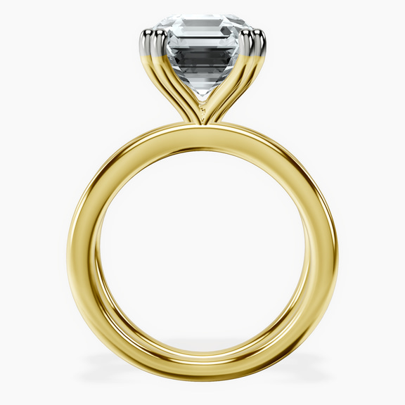 10kt Yellow Gold Stella Criss Cross Solitaire Lab Diamond Ring side right image one