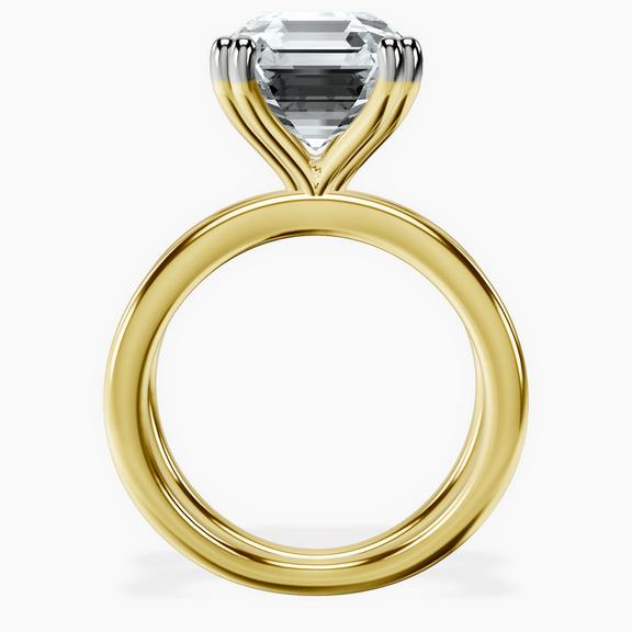 10kt Yellow Gold Stella Criss Cross Solitaire Lab Diamond Ring side right image one