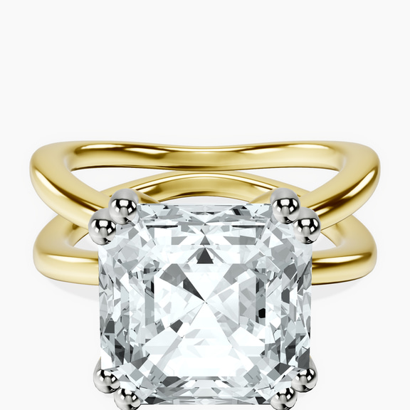 10kt Yellow Gold Stella Criss Cross Solitaire Lab Diamond Ring front image