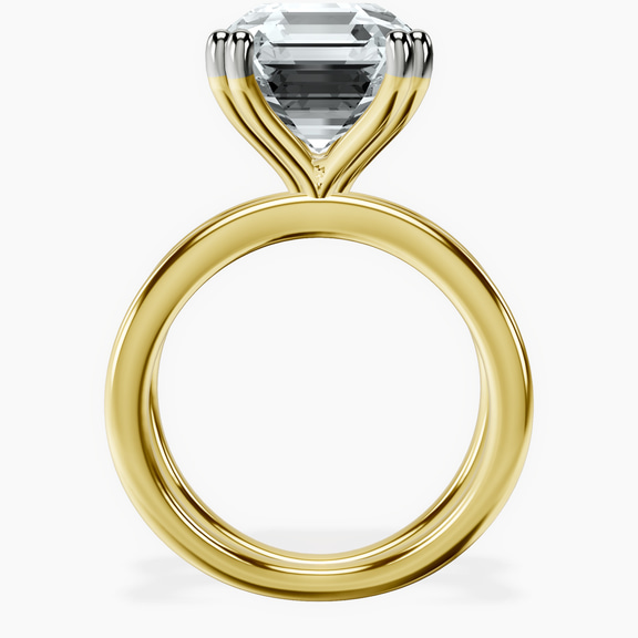 10kt Yellow Gold Stella Criss Cross Solitaire Lab Diamond Ring side right image one