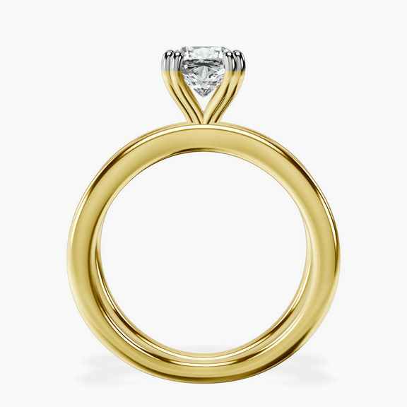 10kt Yellow Gold Stella Criss Cross Solitaire Lab Diamond Ring side right image one