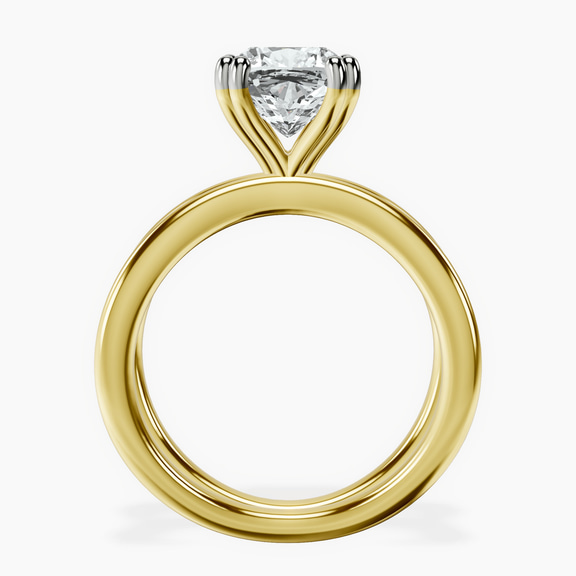 10kt Yellow Gold Stella Criss Cross Solitaire Lab Diamond Ring side right image one