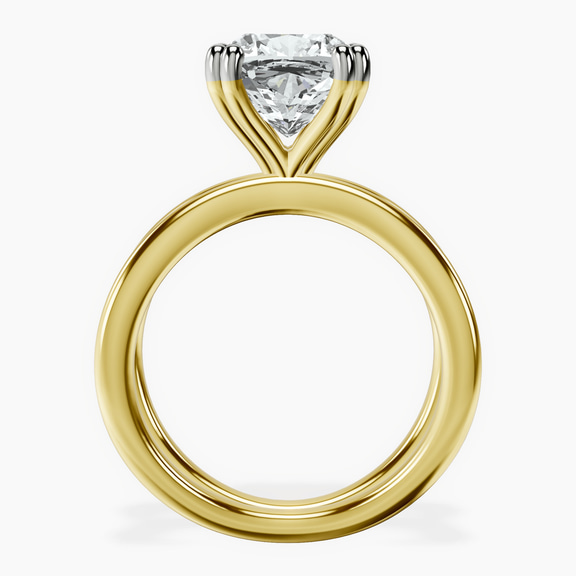 14kt Yellow Gold Stella Criss Cross Solitaire Lab Diamond Ring side right image one