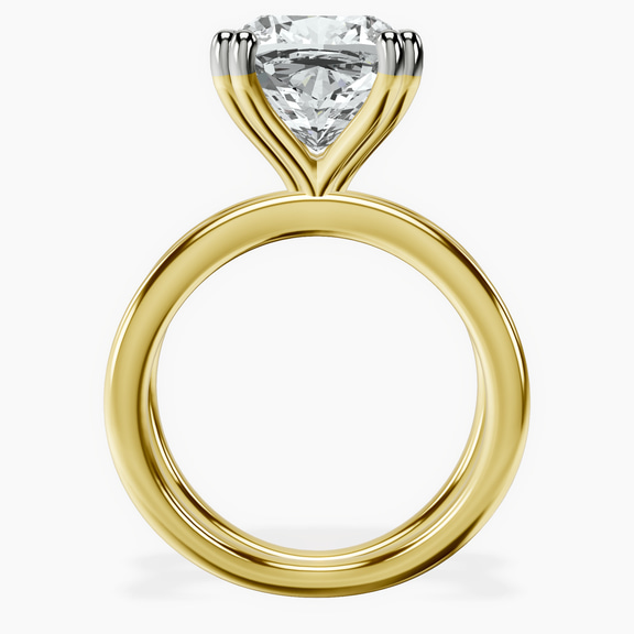 14kt Yellow Gold Stella Criss Cross Solitaire Lab Diamond Ring side right image one