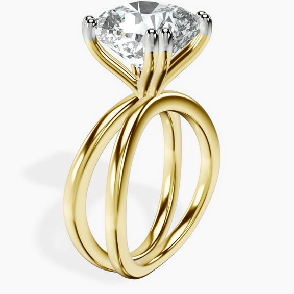 10kt Yellow Gold Stella Criss Cross Solitaire Lab Diamond Ring standing product image one