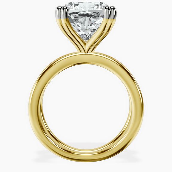 10kt Yellow Gold Stella Criss Cross Solitaire Lab Diamond Ring side right image one