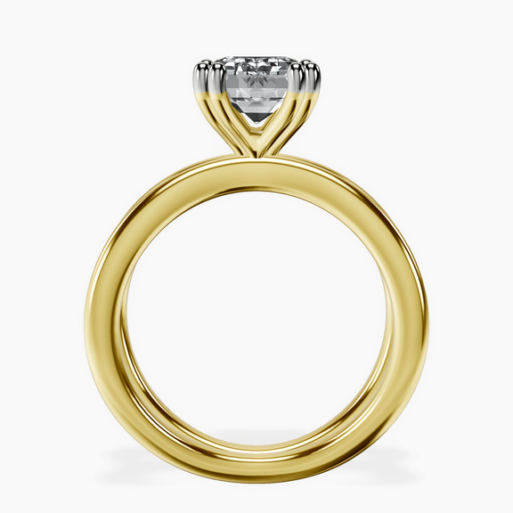 10kt Yellow Gold Stella Criss Cross Solitaire Lab Diamond Ring side right image one