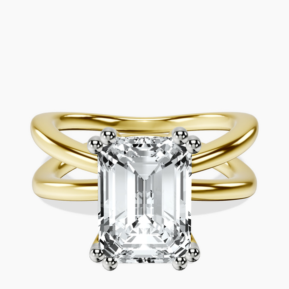 10kt Yellow Gold Stella Criss Cross Solitaire Lab Diamond Ring front image