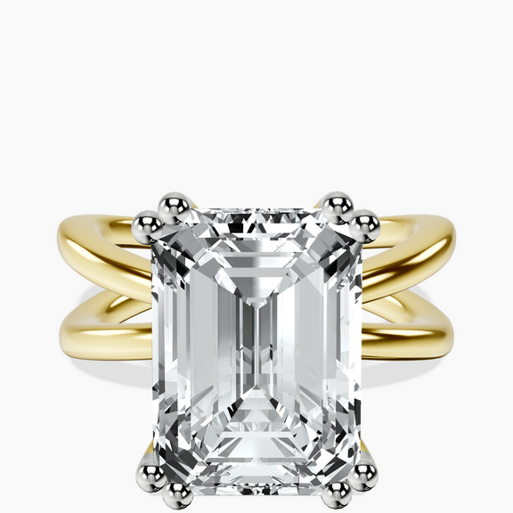 10kt Yellow Gold Stella Criss Cross Solitaire Lab Diamond Ring front image