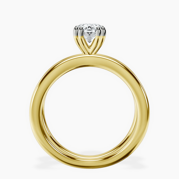 10kt Yellow Gold Stella Criss Cross Solitaire Lab Diamond Ring side right image one