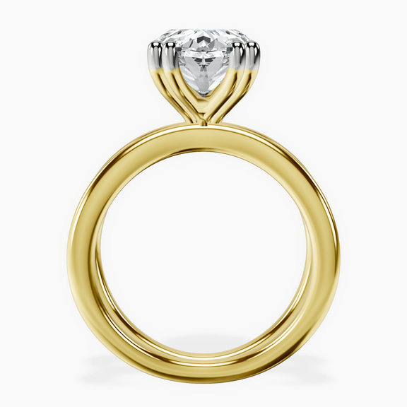 10kt Yellow Gold Stella Criss Cross Solitaire Lab Diamond Ring side right image one