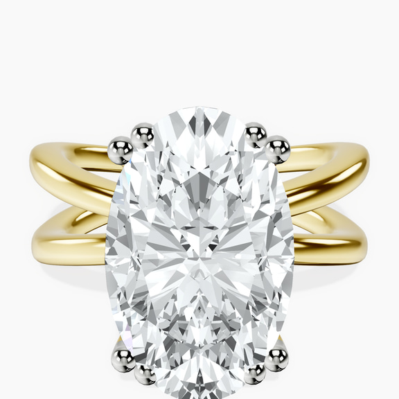 10kt Yellow Gold Stella Criss Cross Solitaire Lab Diamond Ring front image