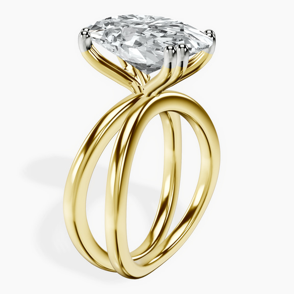 10kt Yellow Gold Stella Criss Cross Solitaire Lab Diamond Ring standing product image one