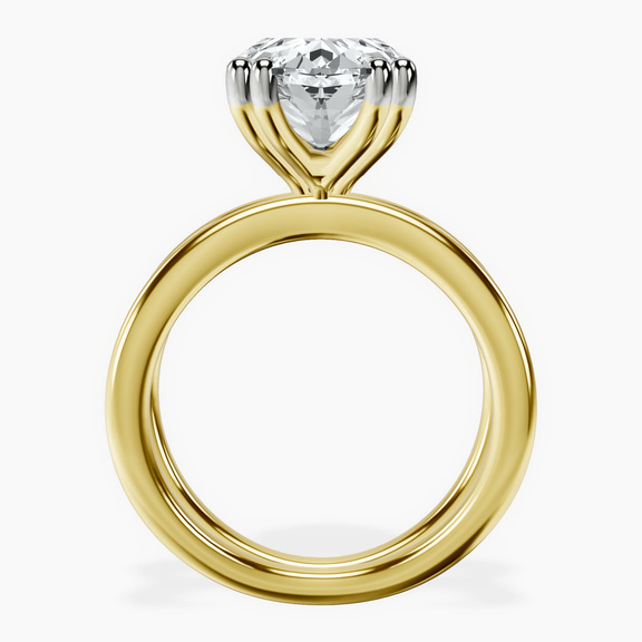 10kt Yellow Gold Stella Criss Cross Solitaire Lab Diamond Ring side right image one
