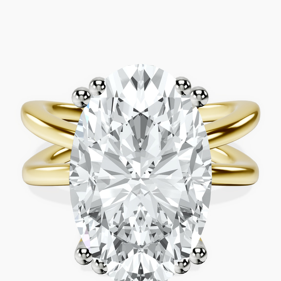 10kt Yellow Gold Stella Criss Cross Solitaire Lab Diamond Ring front image