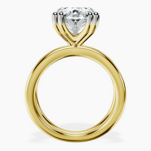 10kt Yellow Gold Stella Criss Cross Solitaire Lab Diamond Ring side right image one