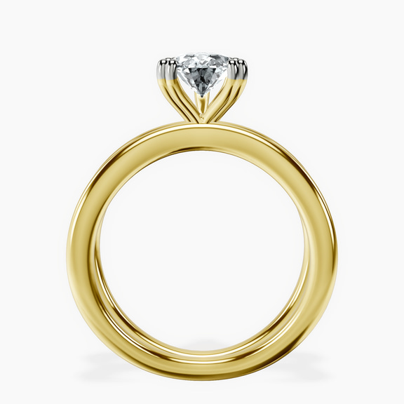 10kt Yellow Gold Stella Criss Cross Solitaire Lab Diamond Ring side right image one