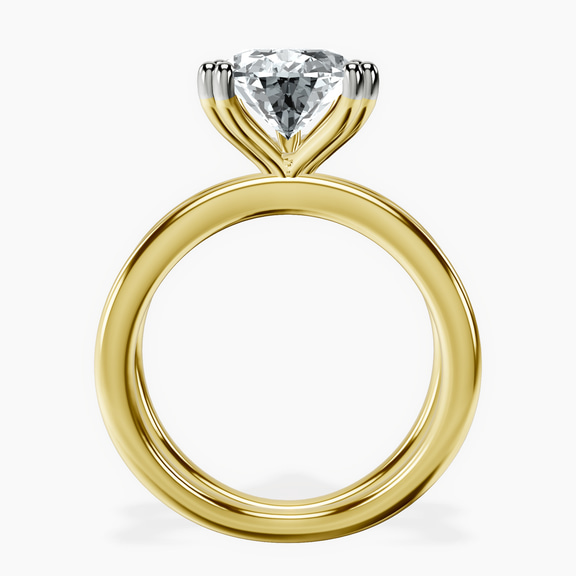 18kt Yellow Gold Stella Criss Cross Solitaire Lab Diamond Ring side right image one