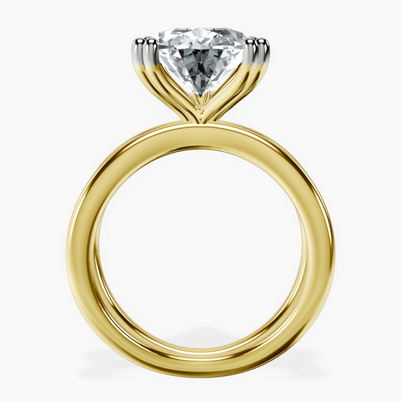 10kt Yellow Gold Stella Criss Cross Solitaire Lab Diamond Ring side right image one