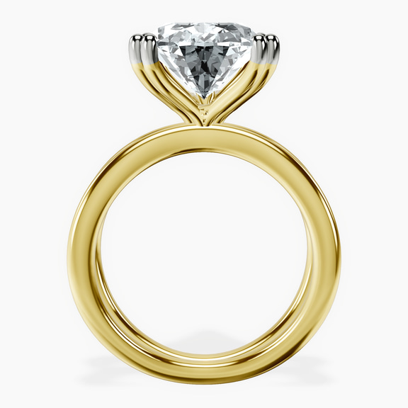 14kt Yellow Gold Stella Criss Cross Solitaire Lab Diamond Ring side right image one