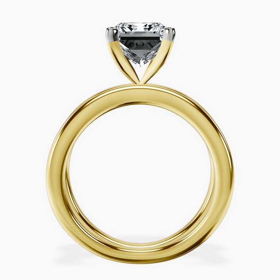 10kt Yellow Gold Stella Criss Cross Solitaire Lab Diamond Ring side right image one