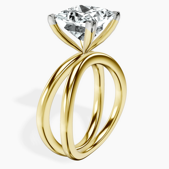 10kt Yellow Gold Stella Criss Cross Solitaire Lab Diamond Ring standing product image one
