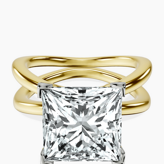 14kt Yellow Gold Stella Criss Cross Solitaire Lab Diamond Ring front image