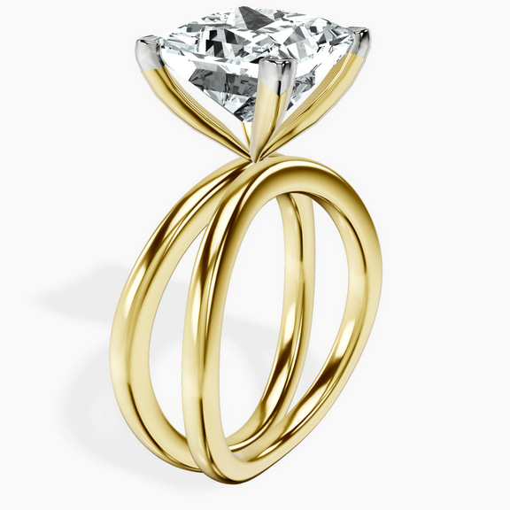 14kt Yellow Gold Stella Criss Cross Solitaire Lab Diamond Ring standing product image one
