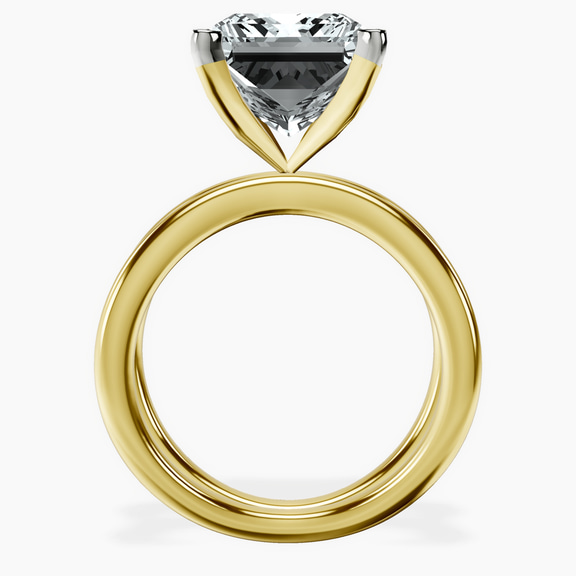 14kt Yellow Gold Stella Criss Cross Solitaire Lab Diamond Ring side right image one