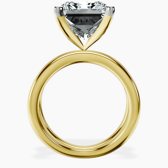 10kt Yellow Gold Stella Criss Cross Solitaire Lab Diamond Ring side right image one