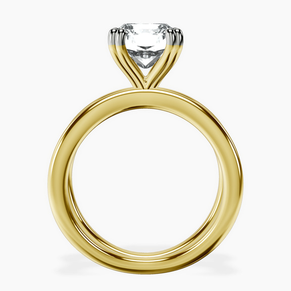 10kt Yellow Gold Stella Criss Cross Solitaire Lab Diamond Ring side right image one