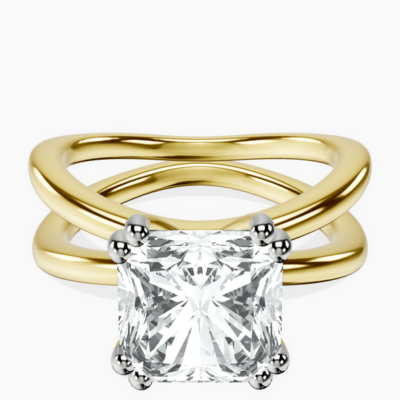 10kt Yellow Gold Stella Criss Cross Solitaire Lab Diamond Ring front image