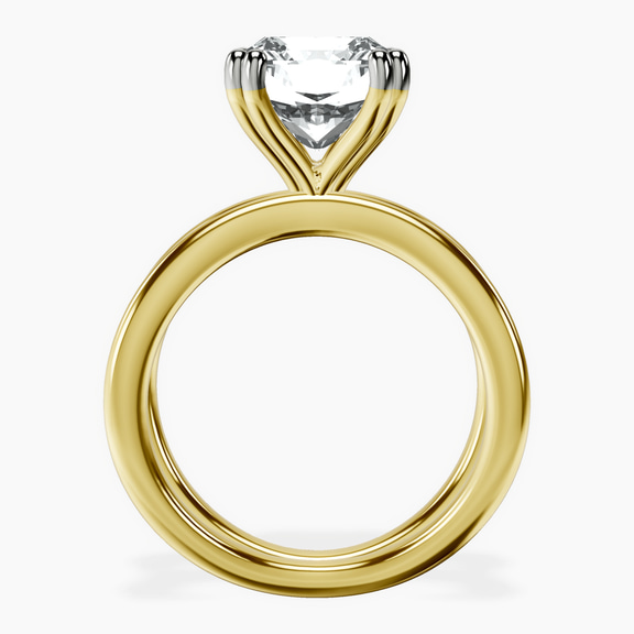 10kt Yellow Gold Stella Criss Cross Solitaire Lab Diamond Ring side right image one